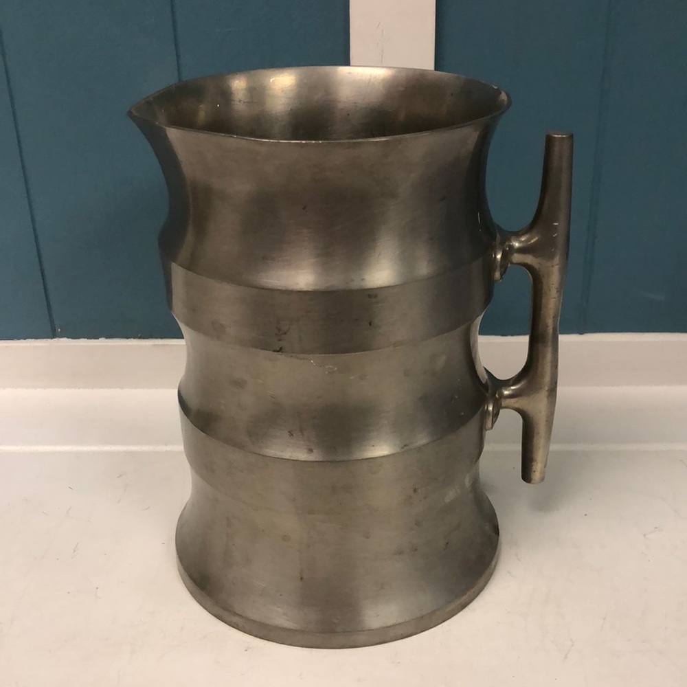 Vintage Newburyport Pewter Towle Sailor's Cleat Tankard Stein 8" tall pitcher